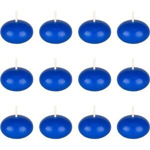 Mega Candles 12 pcs Unscented Dark Blue Floating Candles, Hand Poured Wax Candle